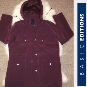 NWOT - Burgundy Women's Hooded Coat